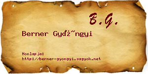 Berner Gyöngyi névjegykártya
